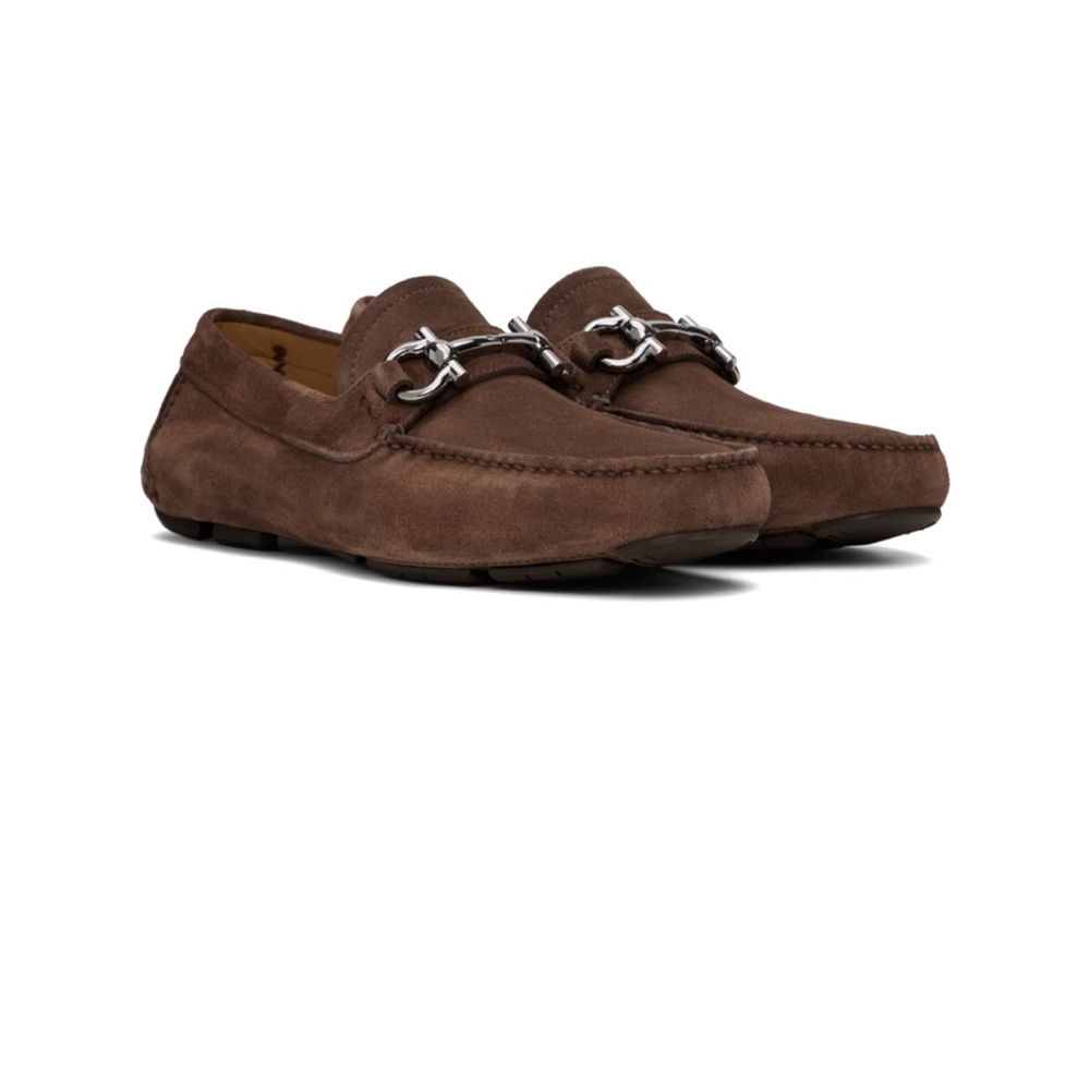 Brown Gancini Ornament Driver Loafers
